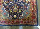 Persian Runner Rug 3.2 x 9.7, Antique Persian Hamadan Blue Wool Runner, Floral Medallion, Red and Blue, Hand Knotted Hallway Kitchen Runner Rug Nice - Jewel Rugs