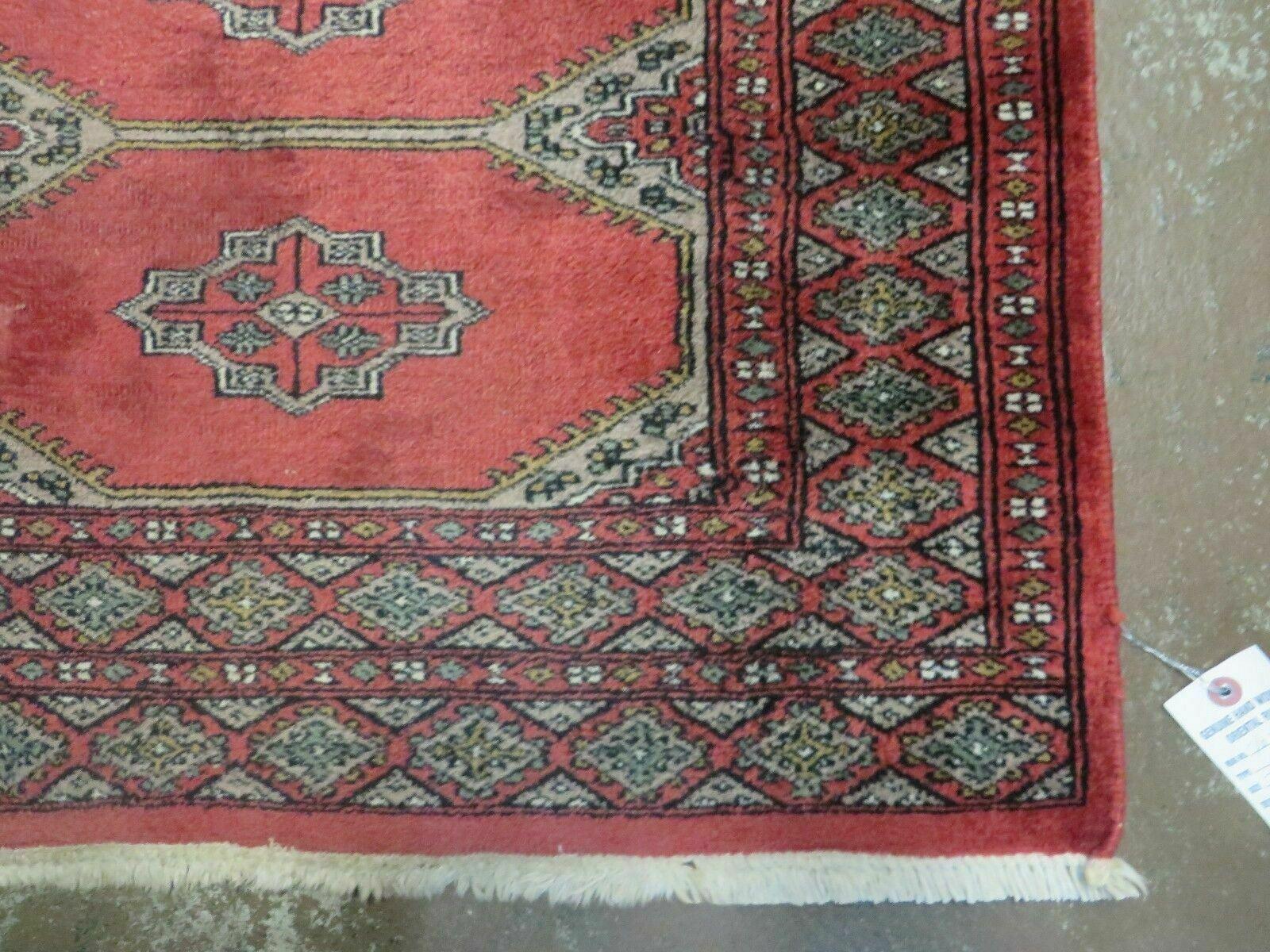 2' 7" X 4' Vintage Handmade Pakistan Turkoman Bokhara Wool Rug Organic Veg Dye - Jewel Rugs