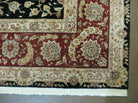 9' X 12' Vintage Handmade Fine Chinese Oriental Floral Wool Rug Silk Black - Jewel Rugs