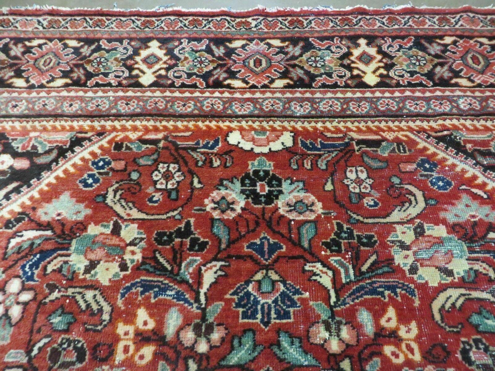 9' X 12' Antique Handmade Indian Agra Wool Rug Carpet Vegetable Dyes # 720 - Jewel Rugs