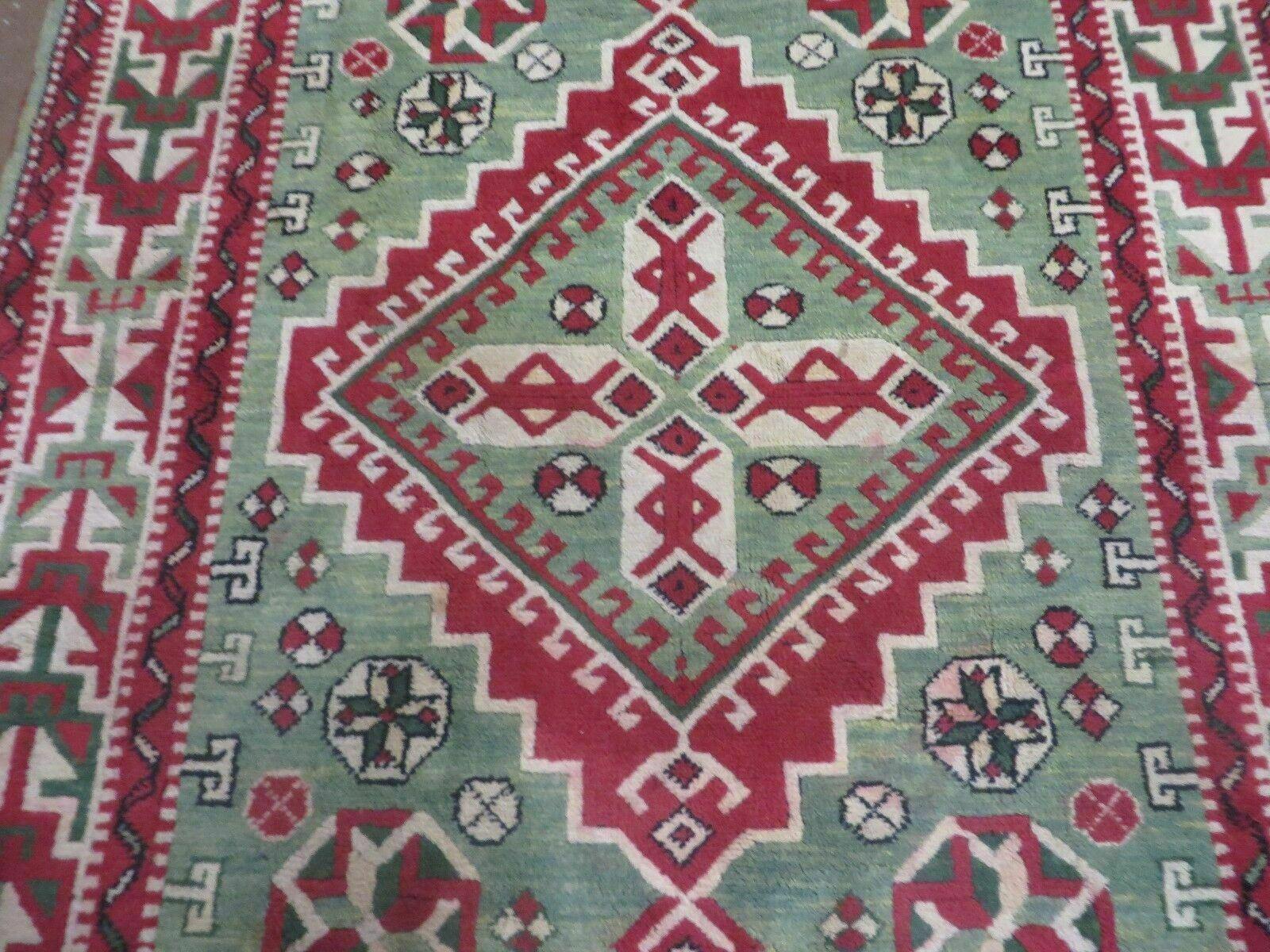 4' X 6' Vintage Handmade Turkish Kazak Design Wool Rug Carpet Nice - Jewel Rugs