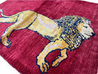 4 X 5 Handmade Vintage New Tribal Rug Pictorial Quality Wool Lion Red Veg Dyes - Jewel Rugs