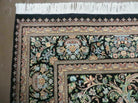 8' X 10' Vintage Handmade Pakistani Floral Wool Rug Black Nice - Jewel Rugs