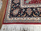 Traditional Persian Design Oriental Rug 9x12, Wool, Pak-Persian, Red & Dark Blue, Allover Pattern, Vintage, Hand-Knotted, 9 x 12 Carpet - Jewel Rugs