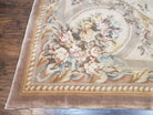 Vintage Chinese Aubusson Savonnerie Room Sized Rug 9.6 x 13.4, Wool Hand-Knotted Beige Carpet, 10x13 10x14 9x13 European Design, Living Room - Jewel Rugs