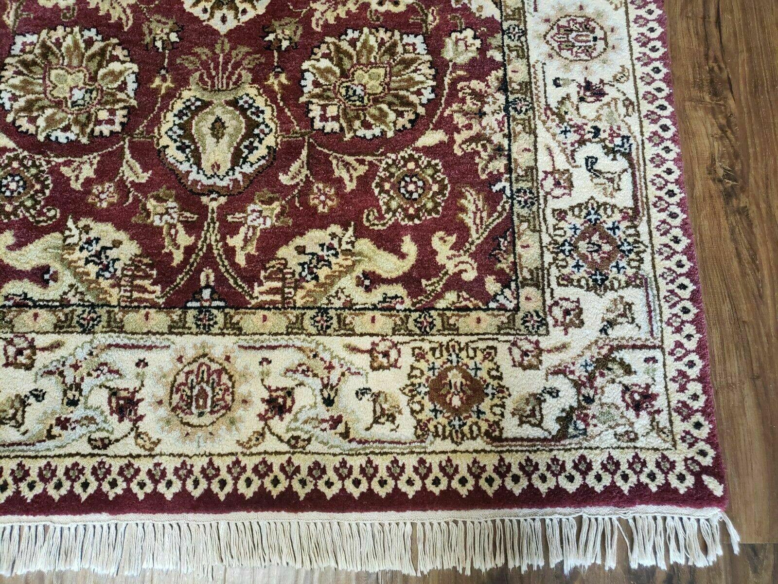 4' X 6' Handmade India Wool Rug Carpet Red Beige - Jewel Rugs