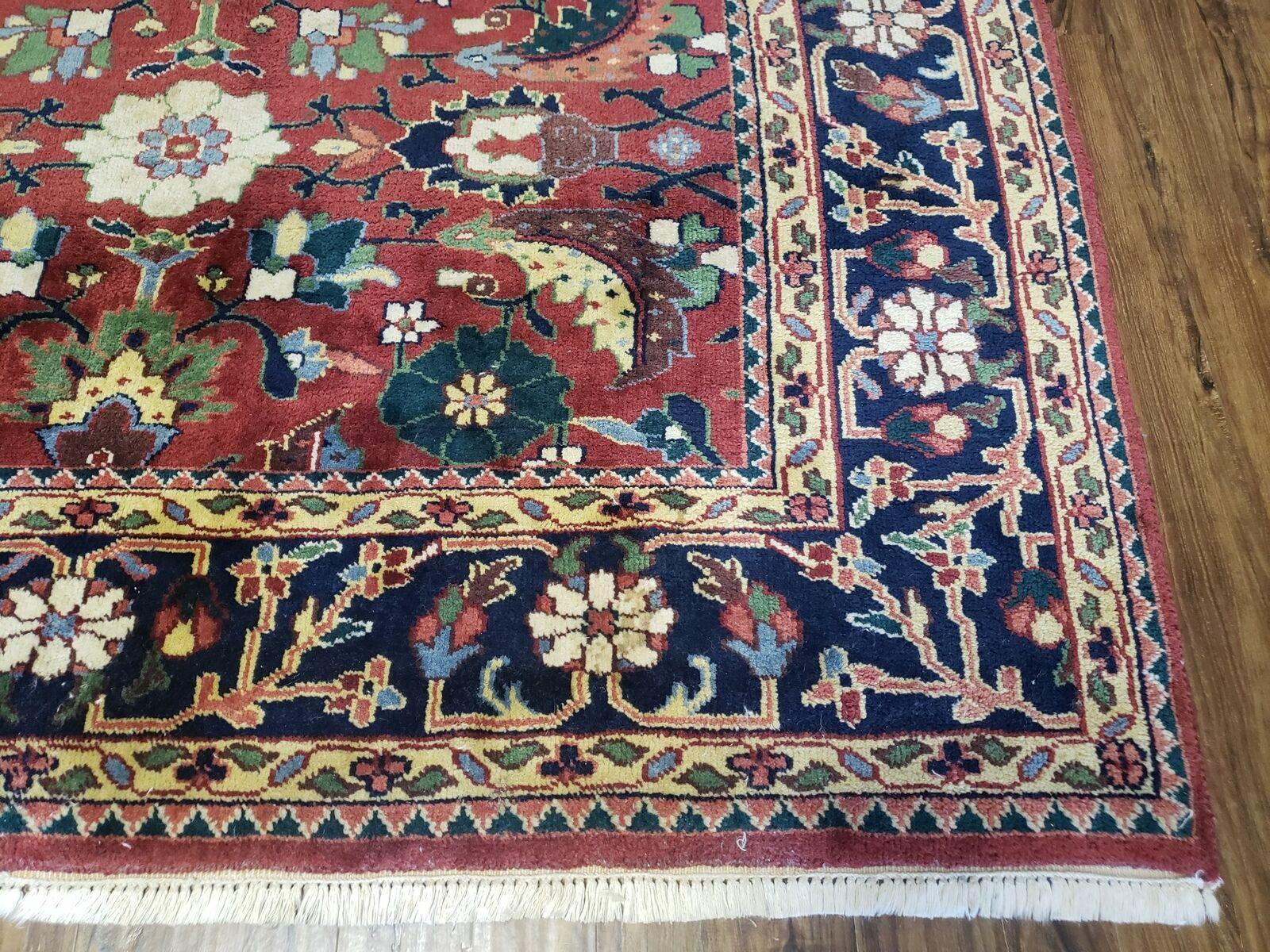 6' X 9' Vintage Handmade Indo Heriz Serapi Wool Rug Carpet Red Nice - Jewel Rugs