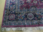 8' X 10' Antique Handmade Larastan Indian Wool Rug Carpet Wine Red Nice - Jewel Rugs