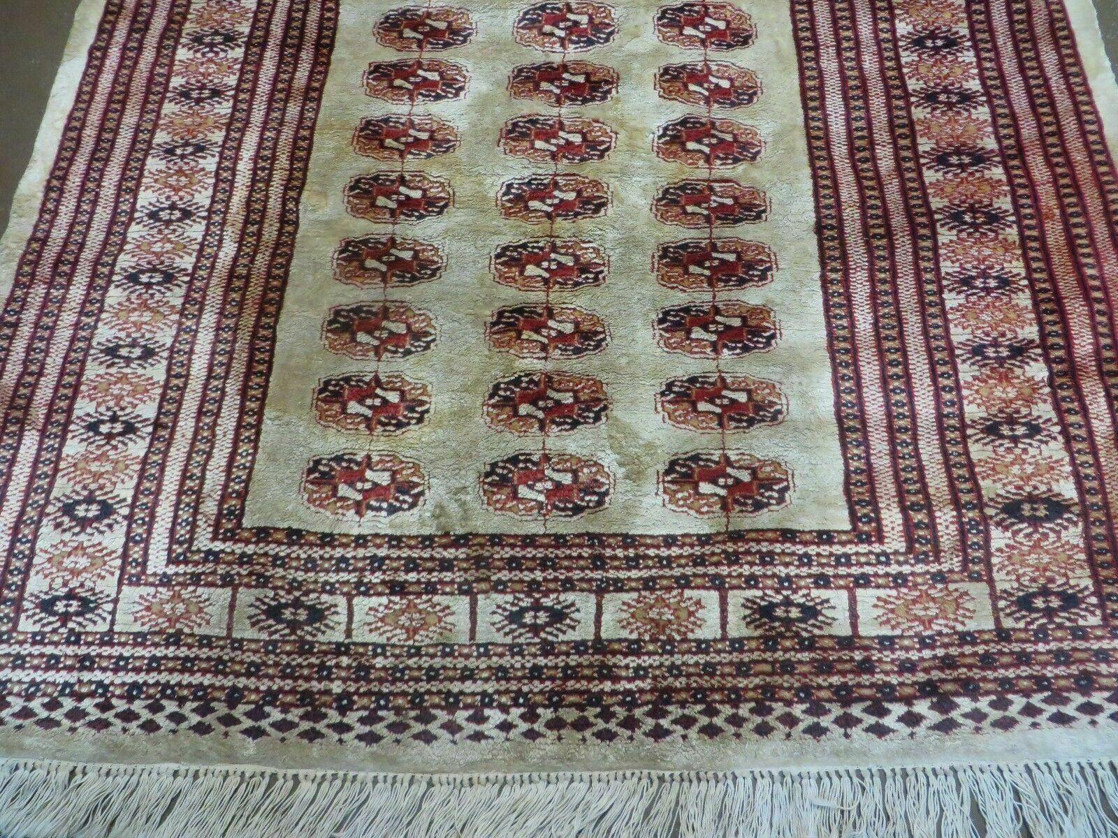 4' X 6' Vintage Handmade Pakistan Bokhara Turkoman Balouchi Silk Rug Nice # 61 - Jewel Rugs