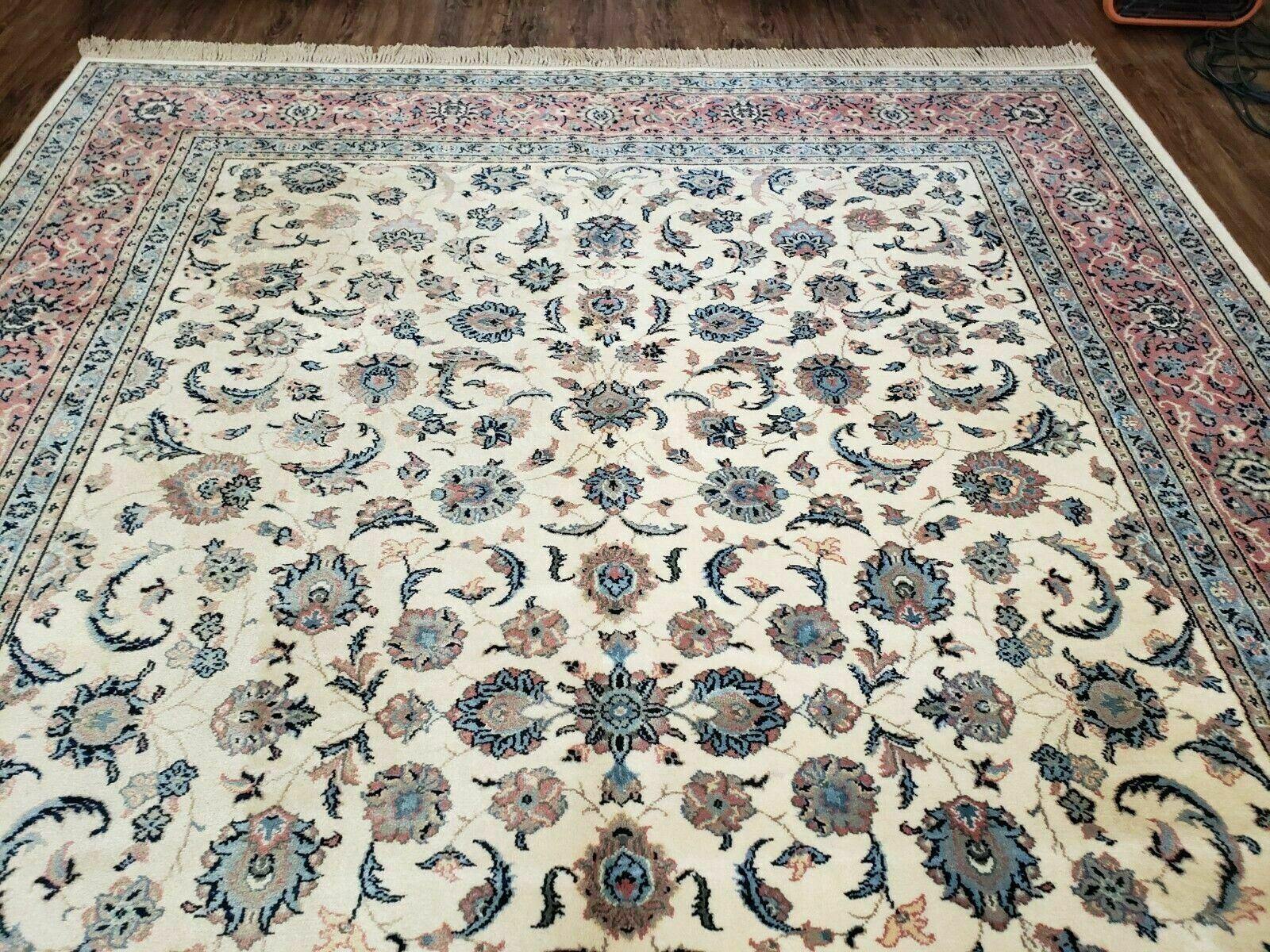 8' 8" X 12' Karastan Ivory Rose Kashann # 768 Wool Rug American Made Nice - Jewel Rugs