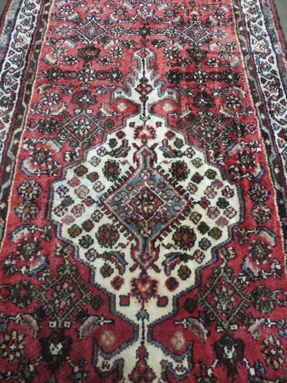 3'4" X 9'5" Vintage Handmade India Floral Oriental Wool Runner Rug # 116 Nice - Jewel Rugs