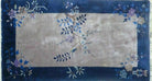 3' X 6' Antique Handmade Chinese Peking Art Deco Wool Blue & Gray Rug with Flowers - Jewel Rugs