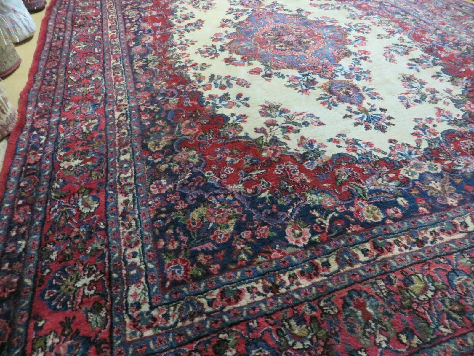 9' X 12' Antique India Oriental Floral Medallion Handmade Wool Rug Organic Dye - Jewel Rugs