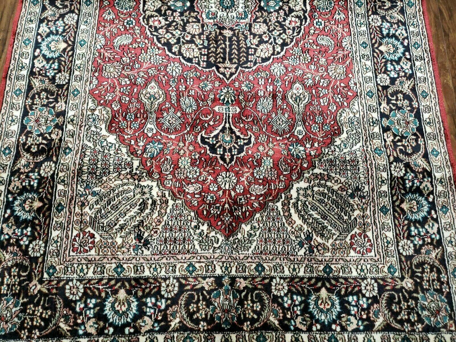 3' X 5' Vintage Fine Handmade India Oriental Kashmir Silk Rug 400 KPSI Wow - Jewel Rugs