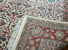 8' X 11' Vintage Fine Handmade Indian Agra Wool Rug Ivory/ Beige Organic Dyes - Jewel Rugs