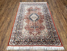 4x6 Rug Handmade Rug Turkish Rug Wool Rug Medallion Red Beige - Jewel Rugs