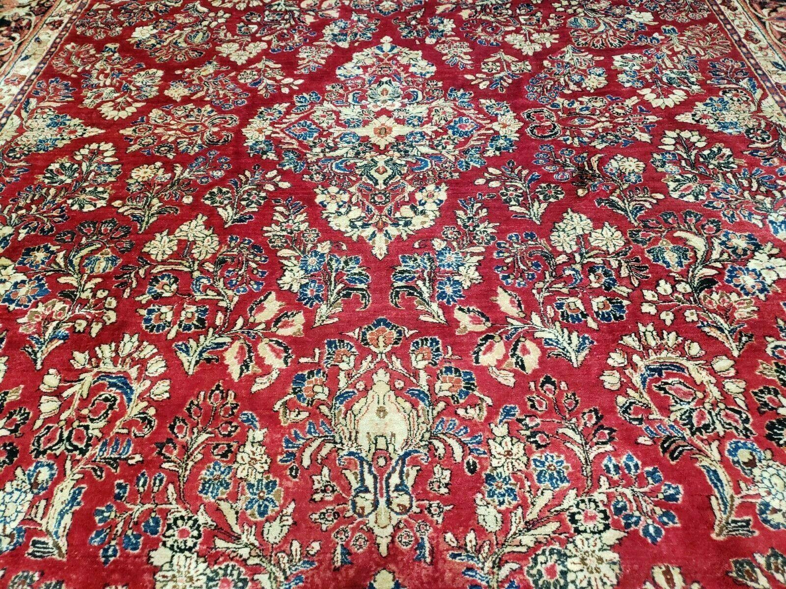 10' X 17' Antique Palace Size Handmade Persian Sarouk Wool Area Rug Red Veg Dyes Top Quality Unique Elegant Floral - Jewel Rugs