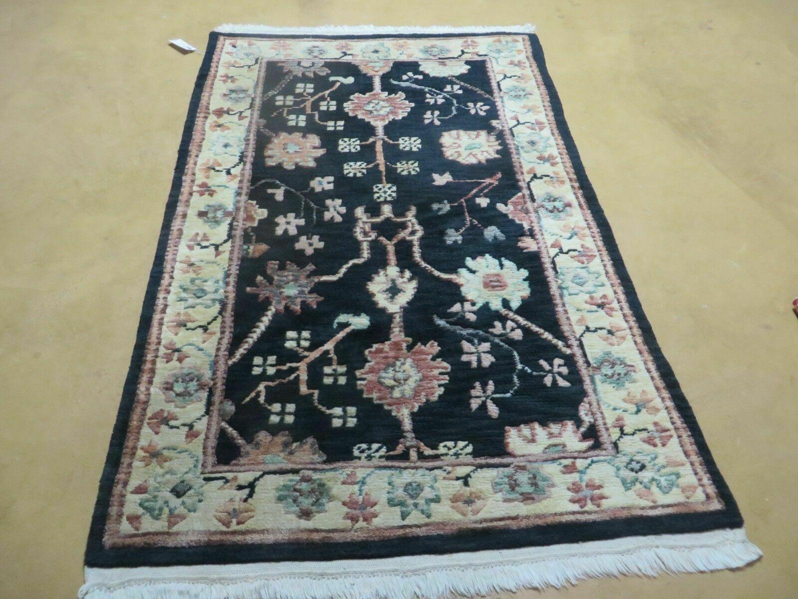 3' 6" X 5'4" Modern Tibetan Nepal Art Deco Chinese Handmade Wool Rug Black Nice - Jewel Rugs