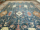 12' X 18' One-of-a-Kind Hand-Knotted Wool Indian Rug Agra Blue Gray Wow - Jewel Rugs