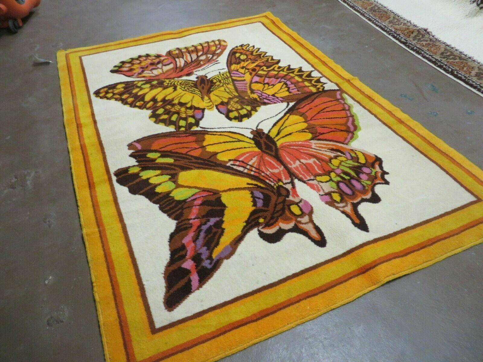 4' X 6' Tartare Modern Hand Knotted Spainsh Wool Rug Butterfly Getting Wings Nice - Jewel Rugs