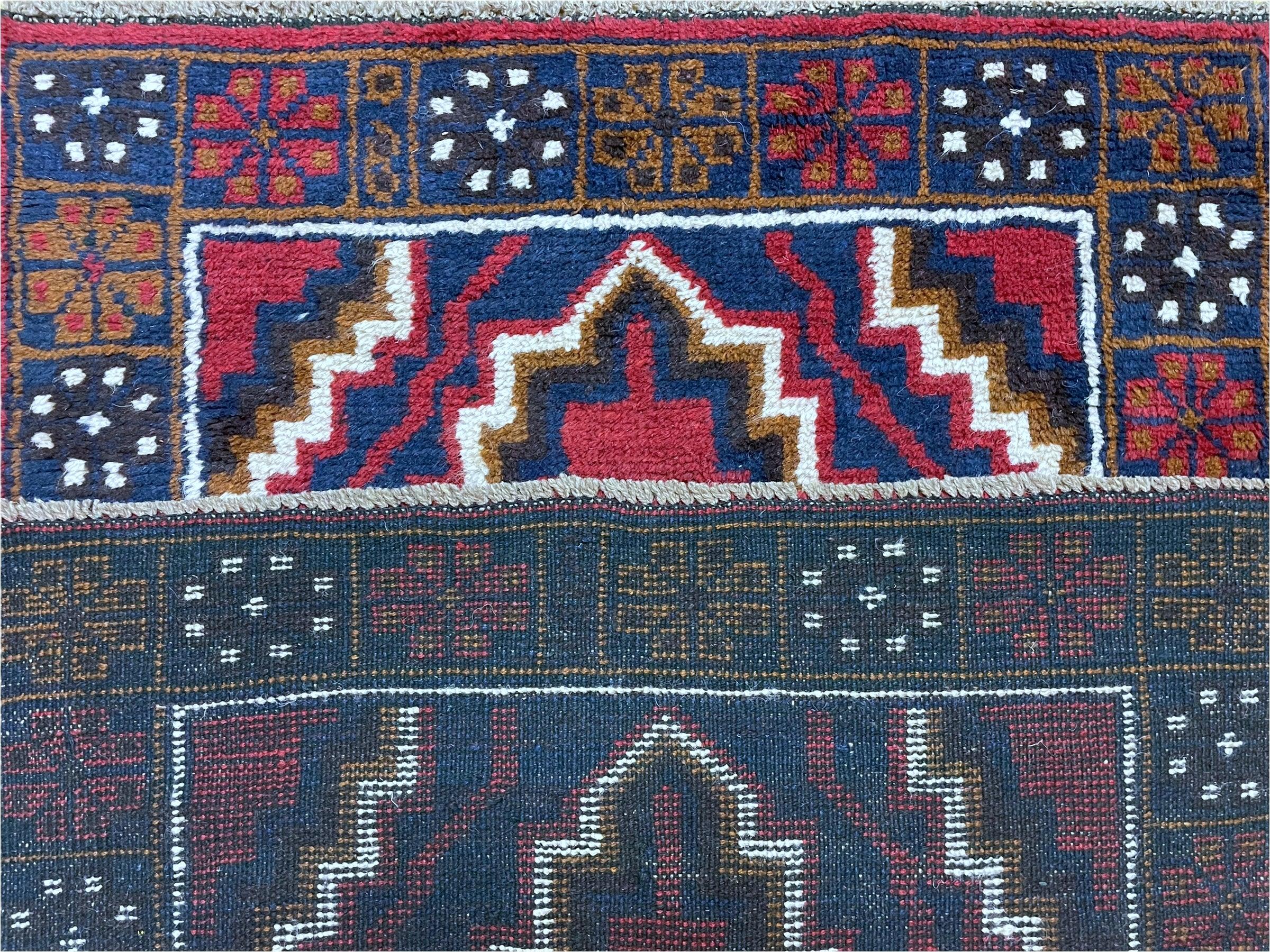 3 X 5 Vintage Handmade Tribal Wool Rug Balouchi Rug Afghan Rug Red Beige Nice - Jewel Rugs