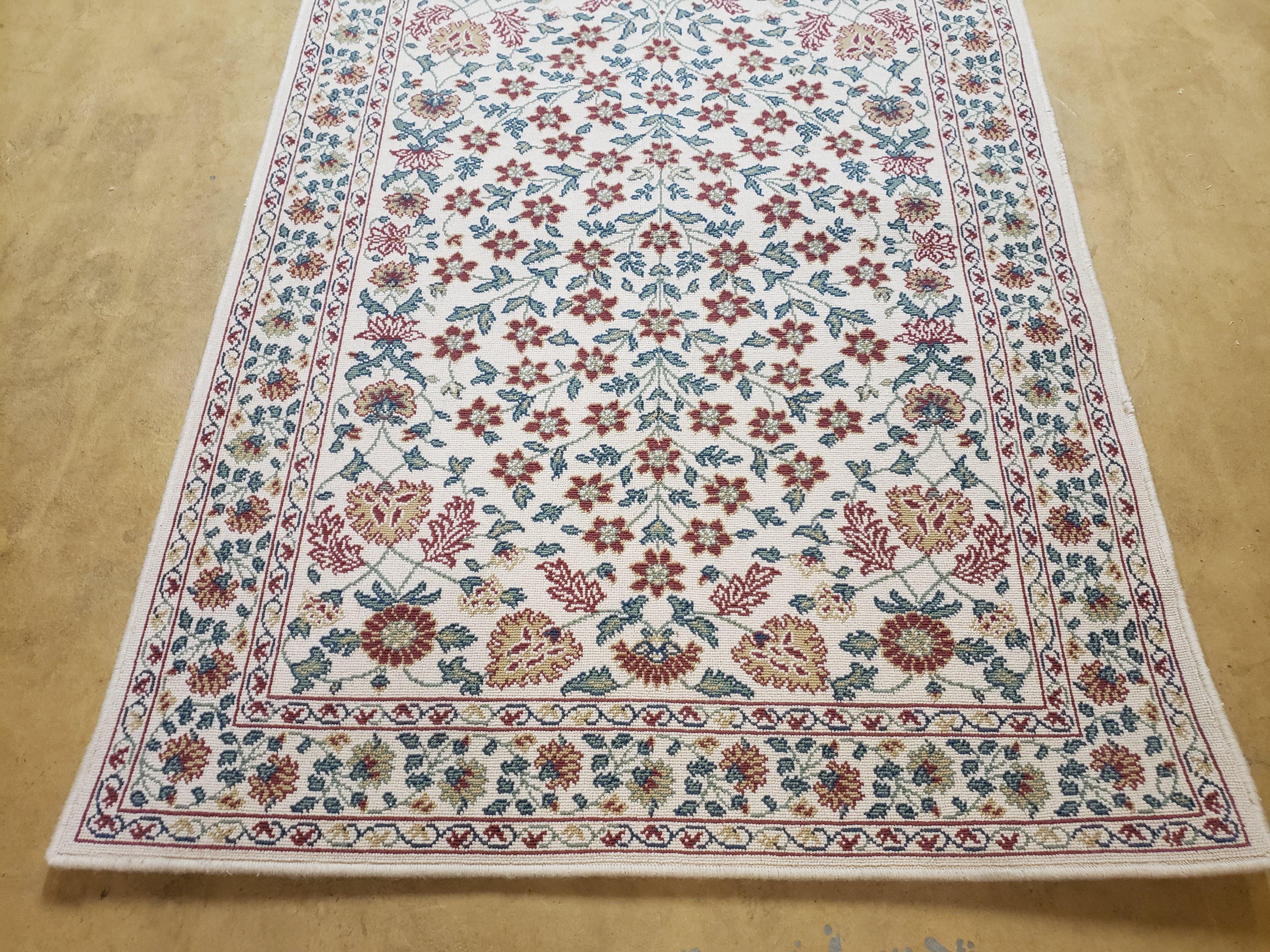 4x6 Karastan Rug 4 x 6 Authentic Karastan Williamsburg Carpet, Woven in USA, Wool Pile, Persian Floral Pattern 591, Entryway Rug, Foyer Rug - Jewel Rugs