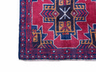 2' 8" X 4' 6" Vintage Handmade Tribal Wool Rug Balouchi Rug Afghan Rug Red Blue - Jewel Rugs