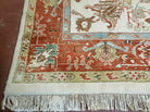 10' X 16' Hand Knotted Wool Indo Oushak Ushak Oriental Carpet Beige and Red - Jewel Rugs