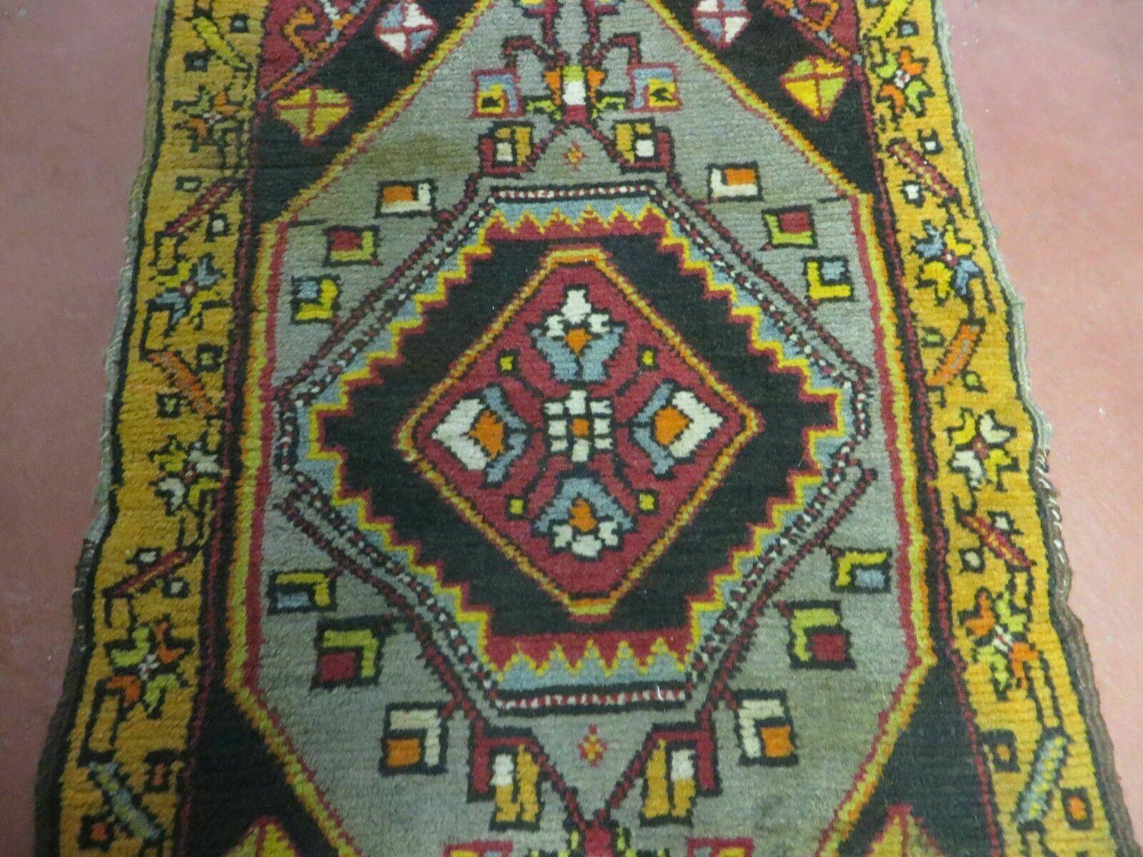 19" X 42" Antique Handmade Turkish Colorful Oushak Oshak Yastik Wool Rug Mat - Jewel Rugs