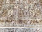 5x8 Top Quality Handmade Kashmir Silk Area Rug Paneled Four Season Garden Design - Jewel Rugs