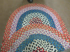 3' X 5' Vintage Handmade American Braided Wool Rug Oval Pink Blue Nice - Jewel Rugs