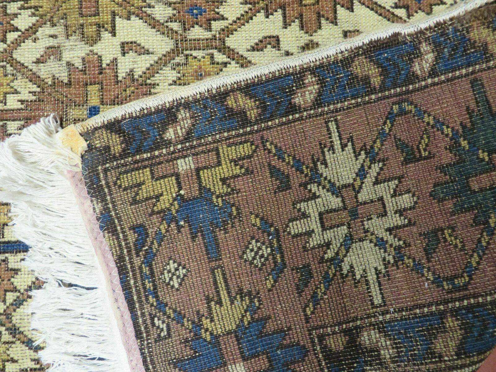 4' X 5' Antique Handmade Caucasian Kazak Shirvan Wool Rug Snow Flakes - Jewel Rugs