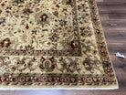 Indian Mahal Rug 8x10, Allover Floral Mahal Oriental Carpet 8 x 10, Handmade Hand Knotted Wool Rug, Indo Persian Area Rug, Tea-Washed Tan - Jewel Rugs