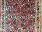 Antique Persian Sarouk Rug, Red, Allover Floral Pattern, Hand-Knotted, Wool, 3'4" x 4'10" - Jewel Rugs