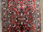 Persian Sarouk Rug 2.7 x 6.6, Antique Oriental Carpet, Short Runner Rug, Floral Rug, Red Dark Blue Cream, Hand-Knotted, High Quality, Authentic Wow - Jewel Rugs