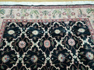 6' X 9' Handmade India Floral Oriental Wool Rug Carpet Hand Knotted Nice Black - Jewel Rugs