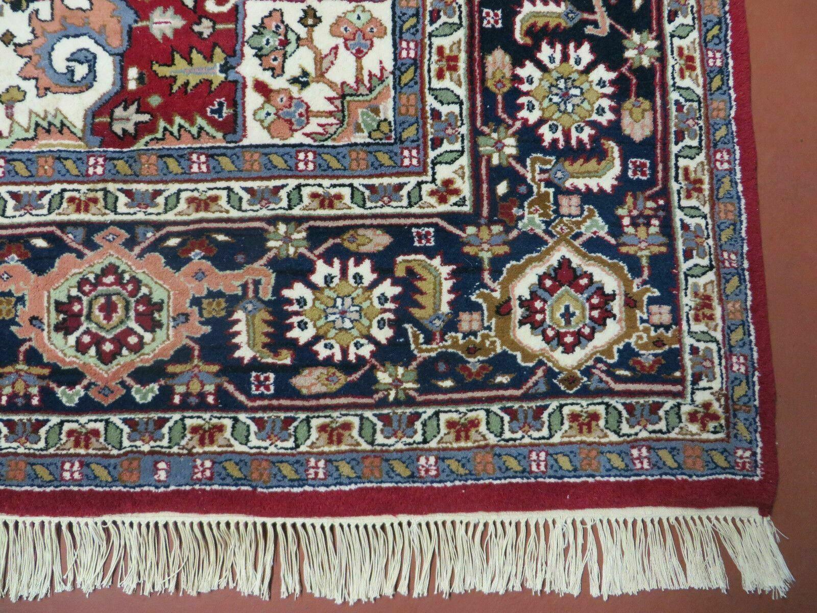 8' X 10' Handmade India Floral Oriental Wool Rug Decorative Hand Knotted Red - Jewel Rugs