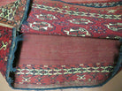 2.5' X 4' Antique Handmade Red Turkoman Tribal Wool Rug Cushion Case Elephant Foot Design - Jewel Rugs