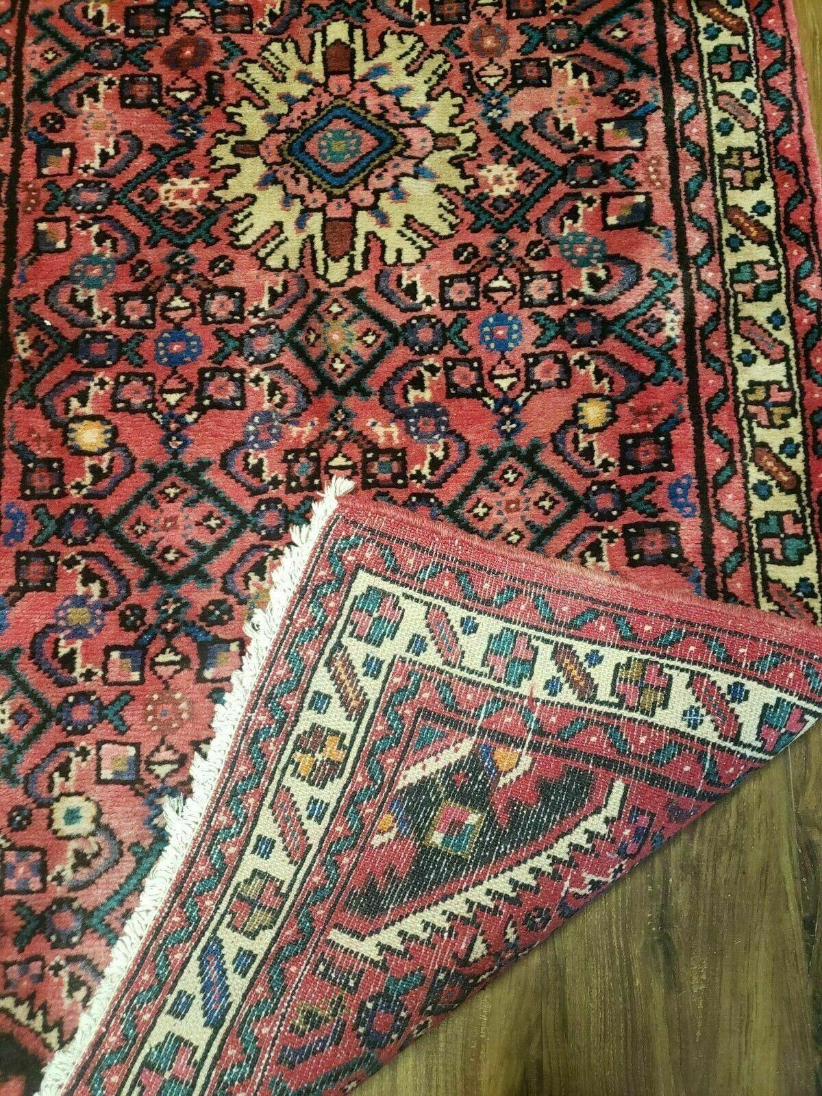 2' 8" X 14' Vintage Oriental India Floral Handmade Wool Runner Rug Red Nice - Jewel Rugs