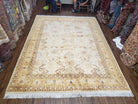 9' X 12' Handmade Oriental Floral Wool Area Rug Organic Ivory Beige Nice - Jewel Rugs