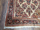 Vintage Persian Sarouk Rug, Wool, Hand-Knotted, Ivory, 3' 3" x 6' 5" - Jewel Rugs