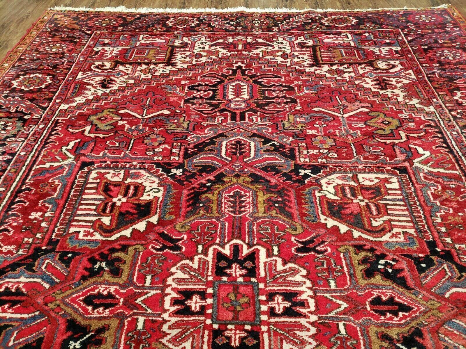 8' X 11' Vintage Handmade India Oriental Hand Knotted Wool Rug Carpet Red Nice - Jewel Rugs