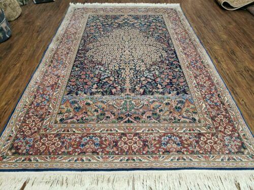 6' X 9' Vintage Hand Made Pakistan Floral Wool Rug Carpet Tree Of Life Detail - Jewel Rugs