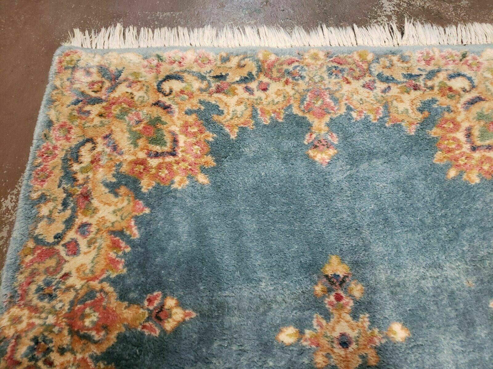 3' X 5' Handmade India Royal Kirman Wool Area Rug Hand Knotted Carpet Baby Blue - Jewel Rugs