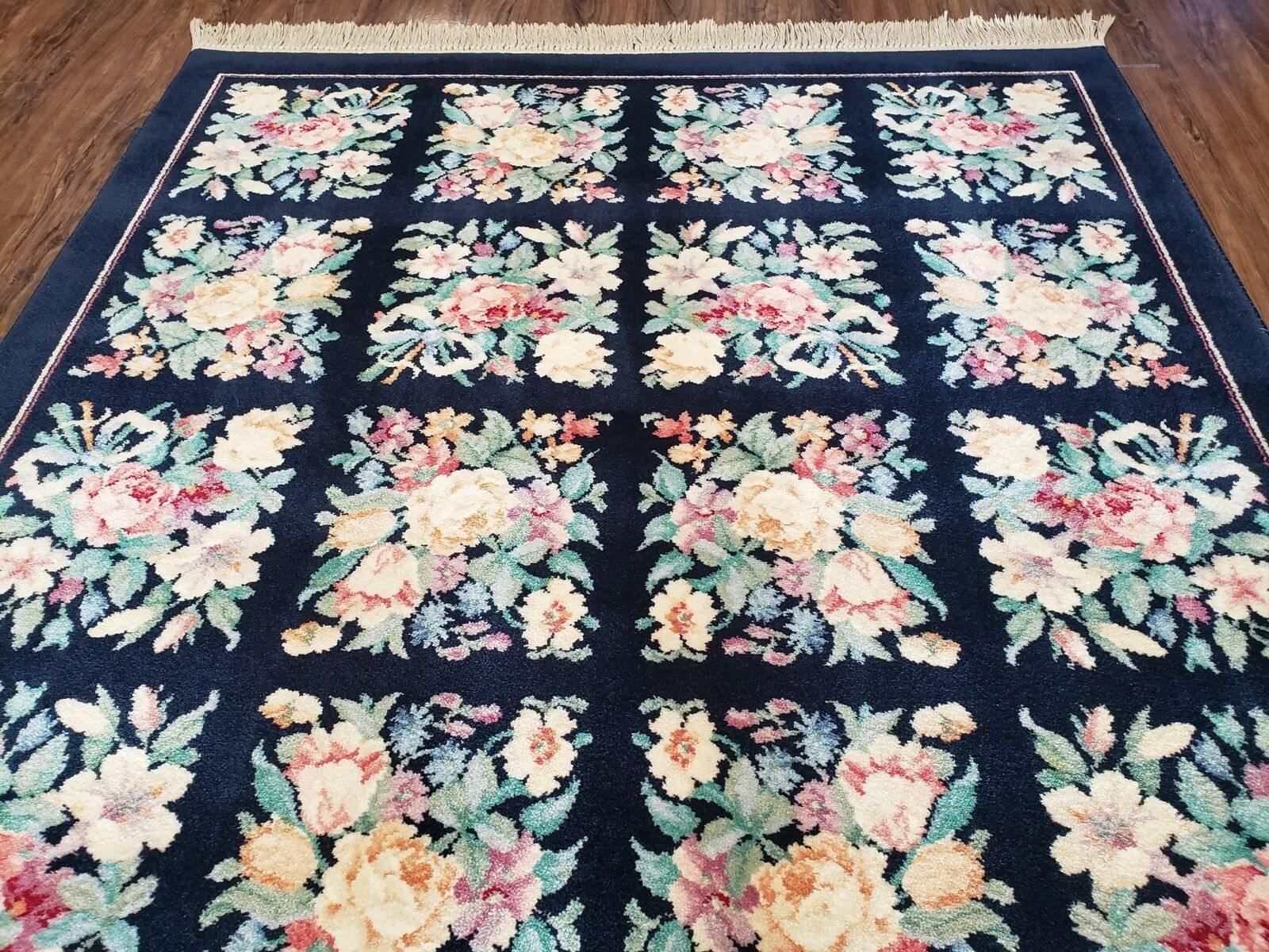 5' 9" X 9' American Made Karastan Flower Garden of Eden 509/9942 Wool Rug - Jewel Rugs