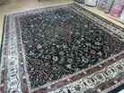 8' X 10' Handmade India Wool Rug Hand Knotted Carpet Floral Organic Dyes Black - Jewel Rugs