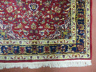 2' 6" X 4' Vintage Handmade Indian Lahore Red Wool Rug Nice - Jewel Rugs