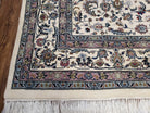 Vintage Indo Persian Area Rug 9x12, Hand-Knotted Wool Oriental Carpet, Ivory Allover Pattern Afshan Indian Rug, Living Room Rug, Dining Room - Jewel Rugs