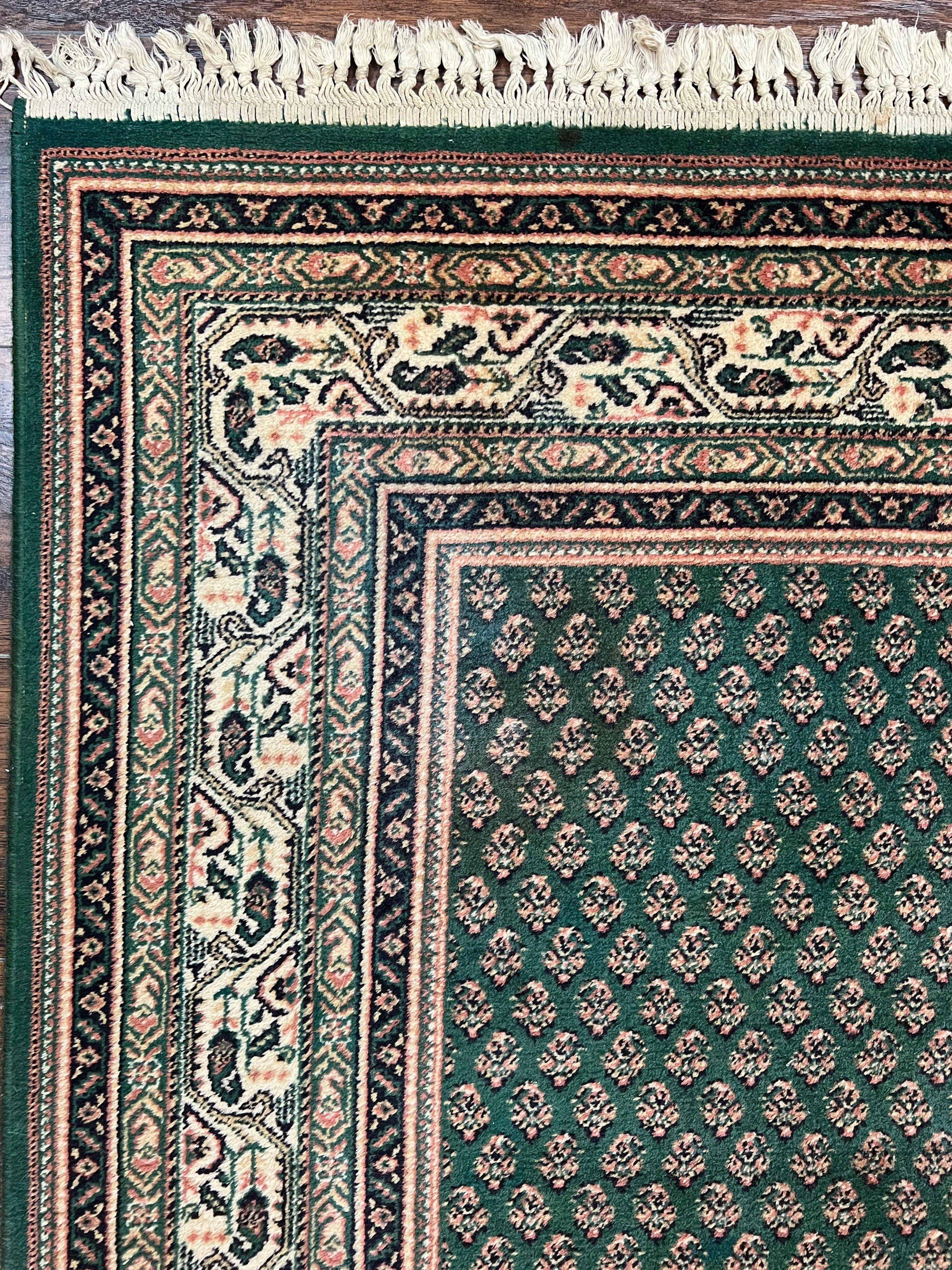 Couristan Rug 6x8, Vintage Oriental Carpet 6 x 8 ft, Belgium Power-Loomed Rug, Green and Cream, Traditional Rug, Boteh Mir Paisley Pattern - Jewel Rugs