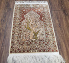 Top Quality Turkish Hereke Silk Rug with Gold Threads, 2x3 Silk and Gold Oriental Carpet Tree of Life with Animals Very Fine Antique Vintage - Jewel Rugs